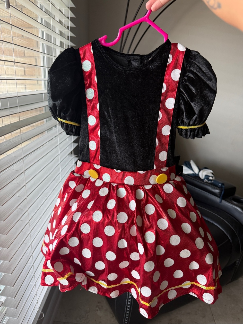 Disney Girls Black and Red Polka Dot Minnie Costume Dress